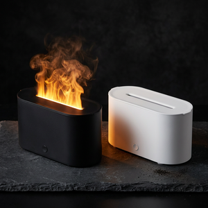 FlameMist diffuser in Matte Black and White finishes side by side